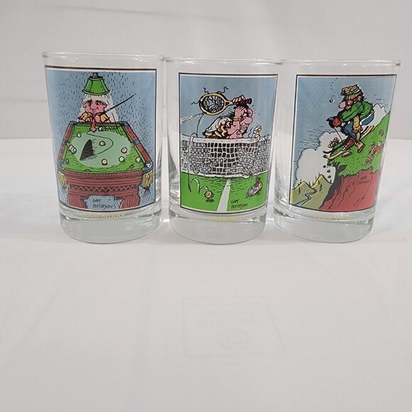 VTG 1982 Arby’s Drinking Glasses - FIRST FLAKE, LUCK OUT, POOL SHARK – Set of 3 - Picture 2 of 15